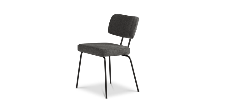 Ted Eetkamerstoel - New Wool Antracite - Zwart Onderstel - {{ product.type }} - Kas20