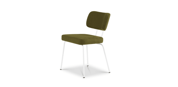 Ted Eetkamerstoel - New Wool Green - Wit Onderstel - {{ product.type }} - Kas20