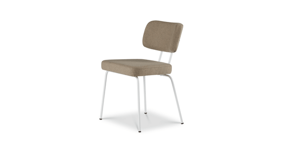 Ted Eetkamerstoel - New Wool Stone - Wit Onderstel - {{ product.type }} - Kas20