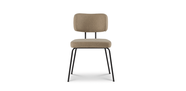 Ted Eetkamerstoel - New Wool Stone - Zwart Onderstel - {{ product.type }} - Kas20