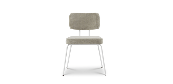 Ted Eetkamerstoel - Portofino Multigrey - Wit Onderstel - {{ product.type }} - Kas20