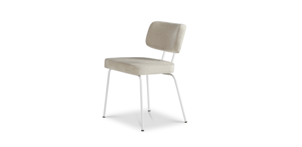 Ted Eetkamerstoel - Portofino Natural - Wit Onderstel - {{ product.type }} - Kas20