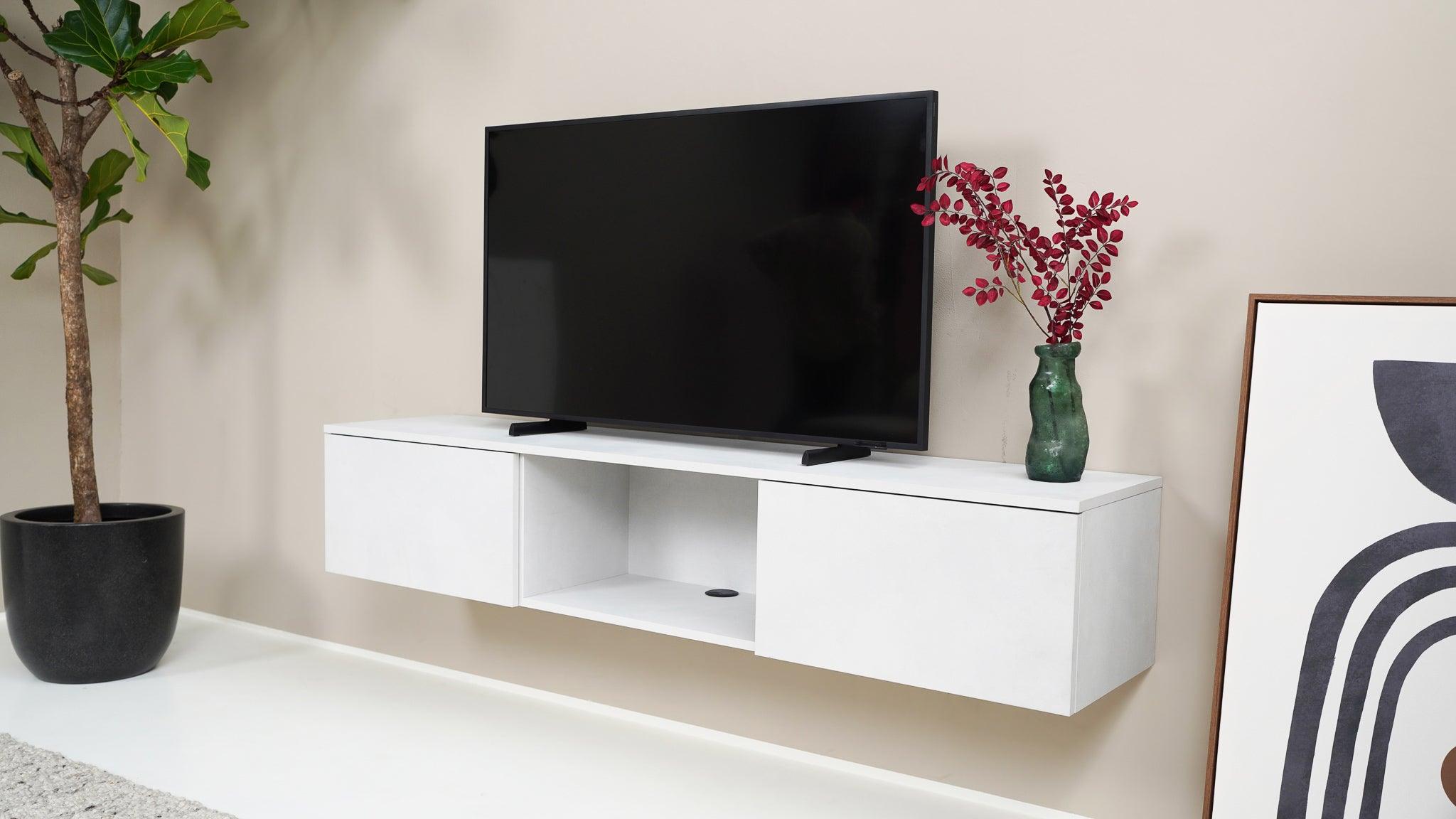 TV meubel - Beton Licht - 2 kleppen en open vak - {{ product.type }} - Kas20