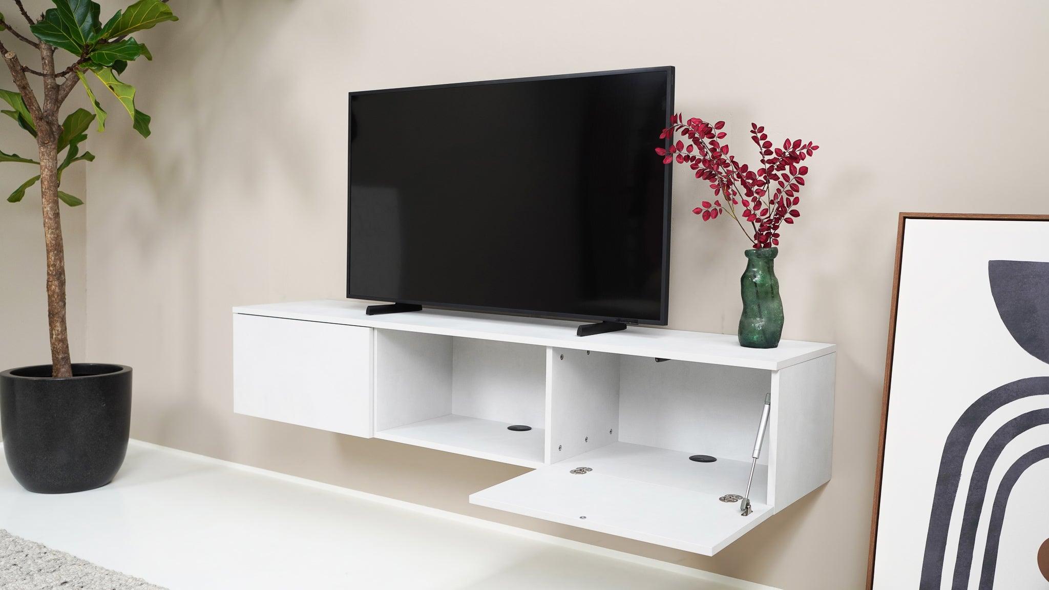 TV meubel - Beton Licht - 2 kleppen en open vak - {{ product.type }} - Kas20
