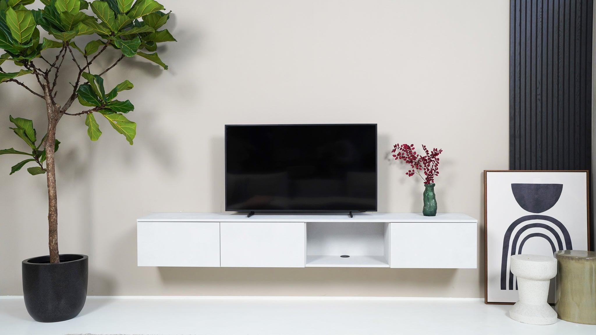 TV meubel - Beton Licht - 3 kleppen en open vak - {{ product.type }} - Kas20