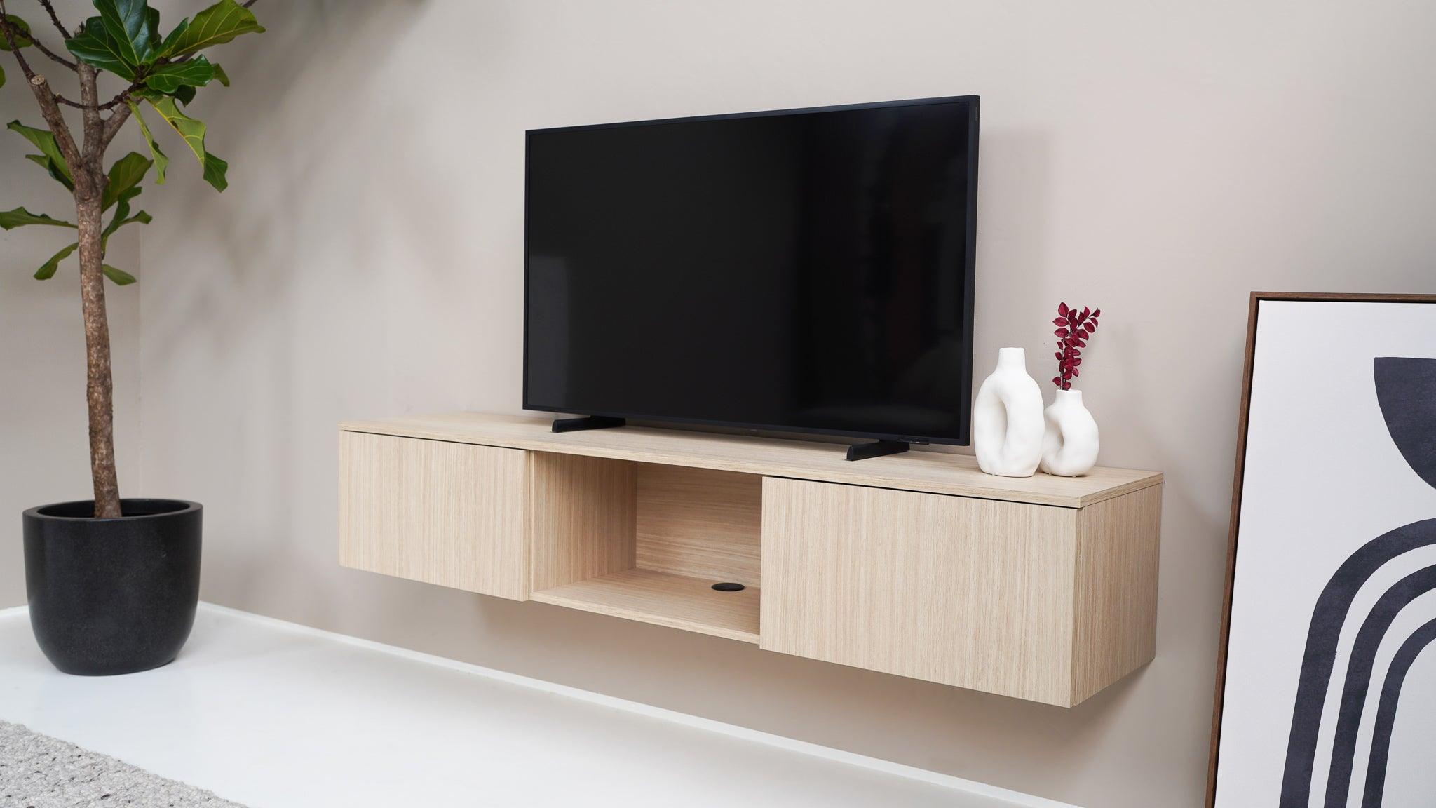 TV meubel - Eiken licht - 2 kleppen en open vak - {{ product.type }} - Kas20