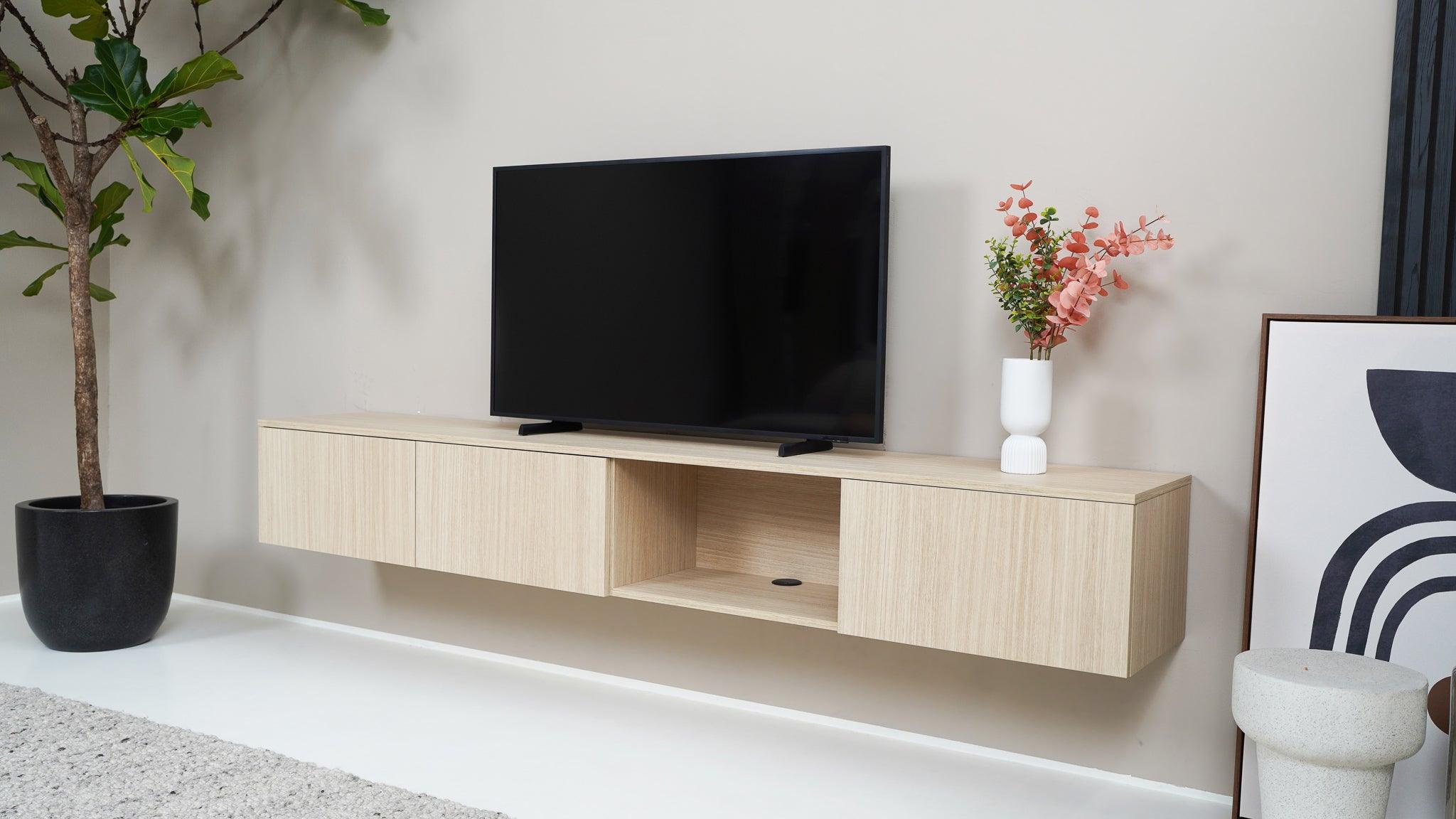 TV meubel - Eiken licht - 3 kleppen en open vak - {{ product.type }} - Kas20