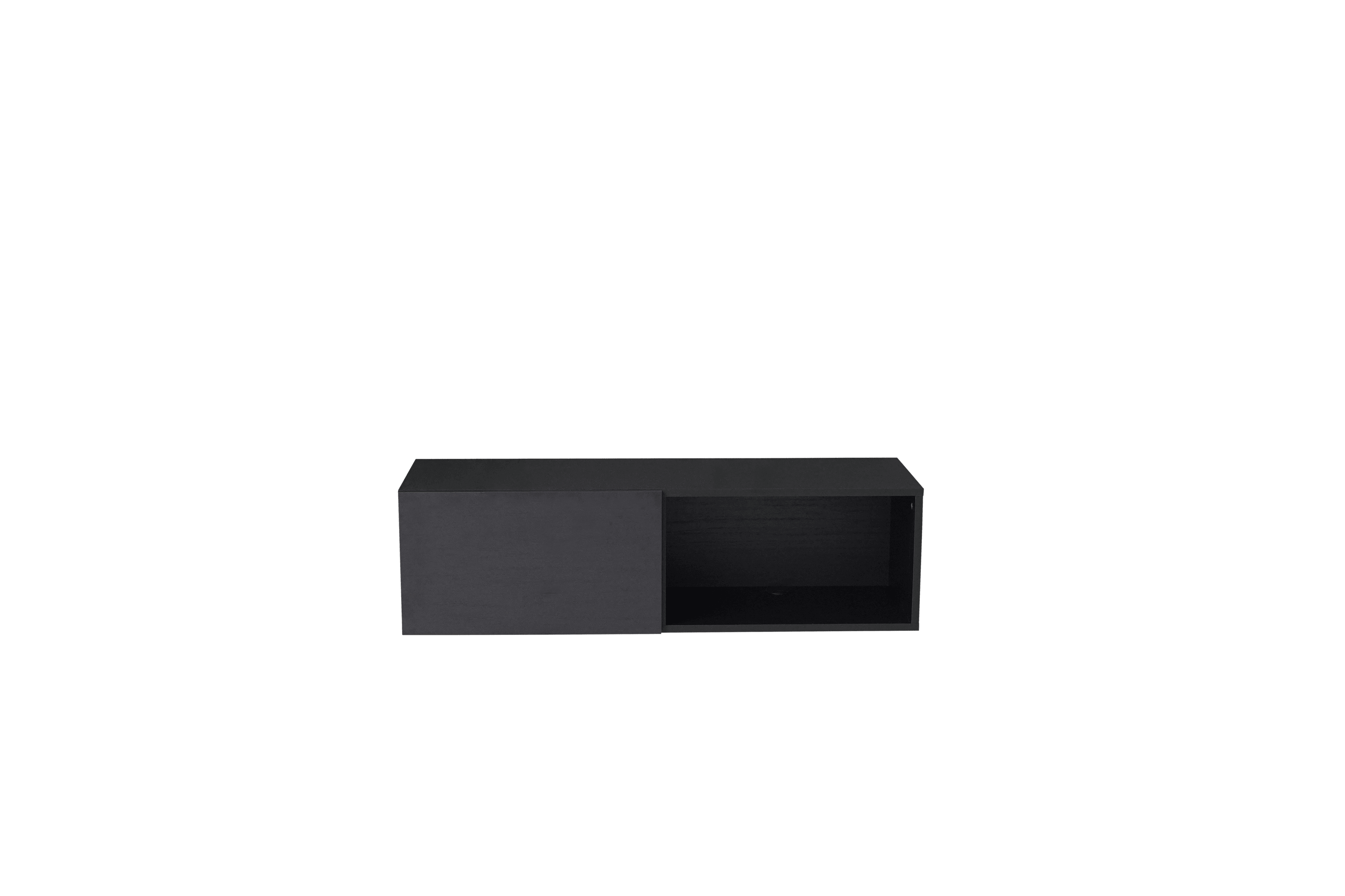 TV meubel - Eiken zwart- 1 klep en 1 open vak - {{ product.type }} - Kas20
