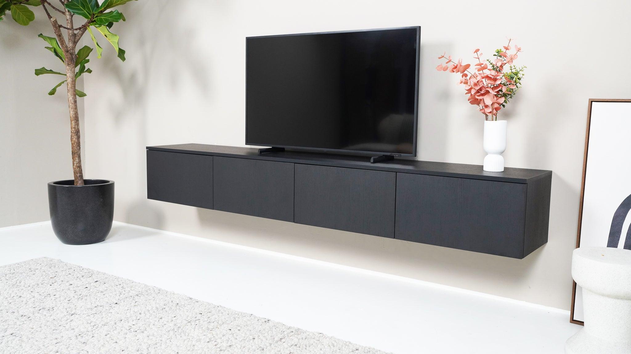 TV meubel - Eiken zwart- 4 kleppen - {{ product.type }} - Kas20