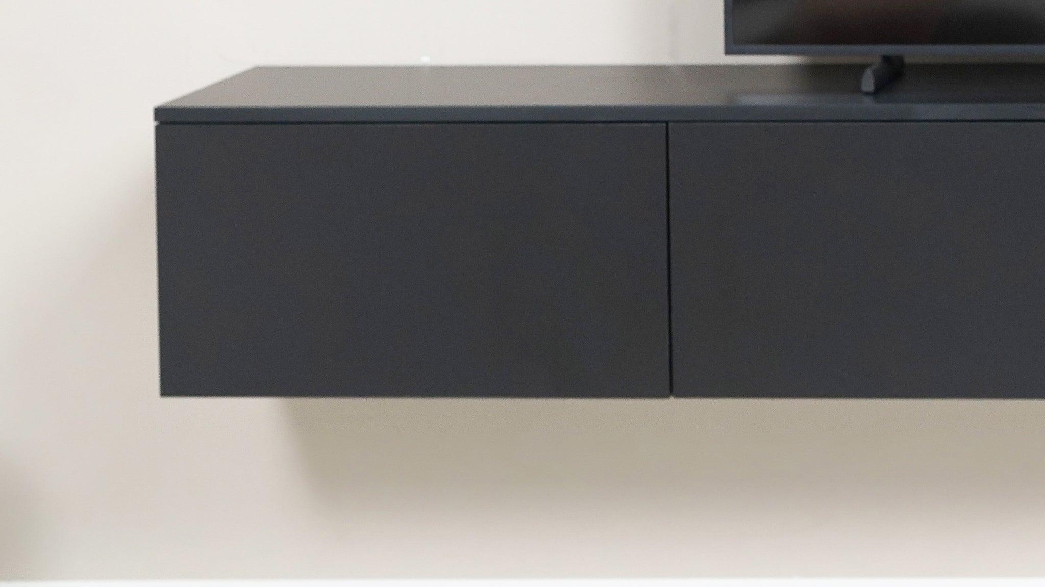 TV meubel - Zwart - 3 kleppen en open vak - {{ product.type }} - Kas20