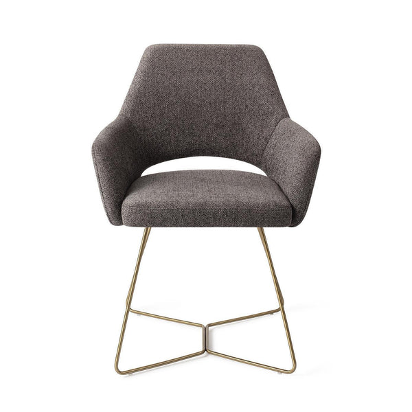 Yanai eetkamerstoel - Amazing Grey, Beehive Gold - {{ product.type }} - Kas20