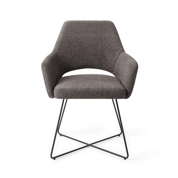 Yanai eetkamerstoel - Amazing Grey, Cross Black - {{ product.type }} - Kas20