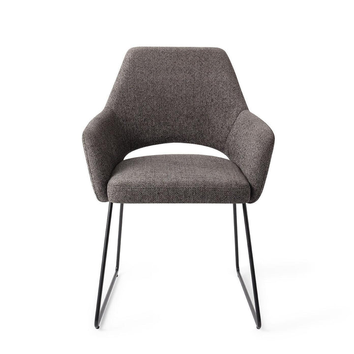Yanai eetkamerstoel - Amazing Grey, Slide Black - {{ product.type }} - Kas20