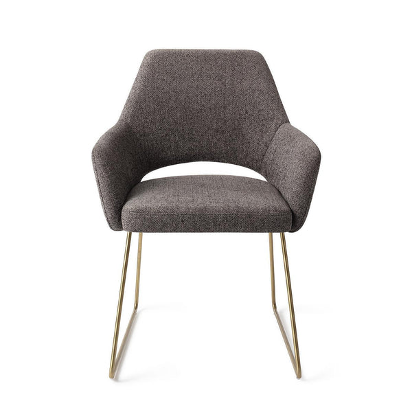 Yanai eetkamerstoel - Amazing Grey, Slide Gold - {{ product.type }} - Kas20