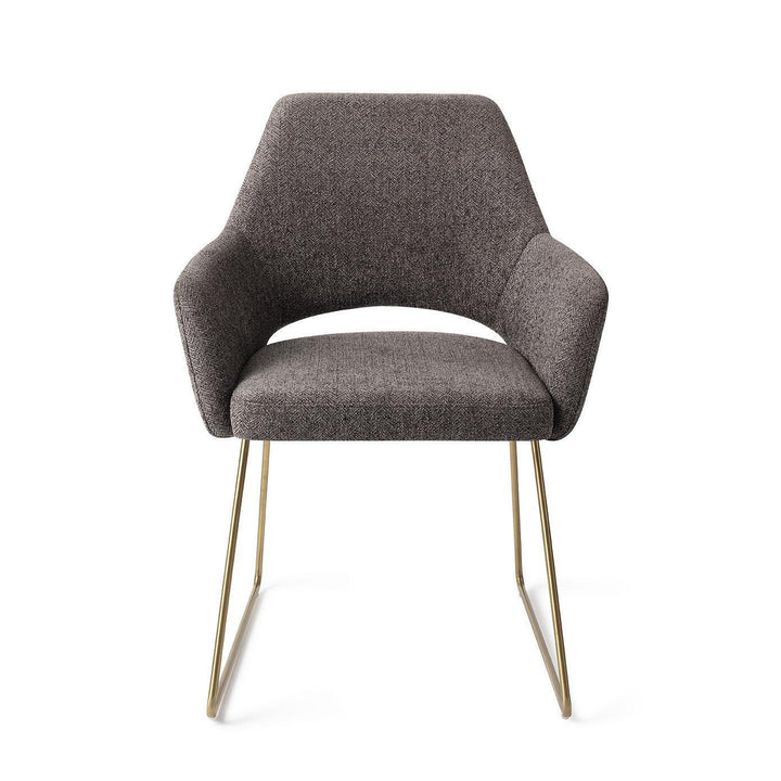 Yanai eetkamerstoel - Amazing Grey, Slide Gold - {{ product.type }} - Kas20