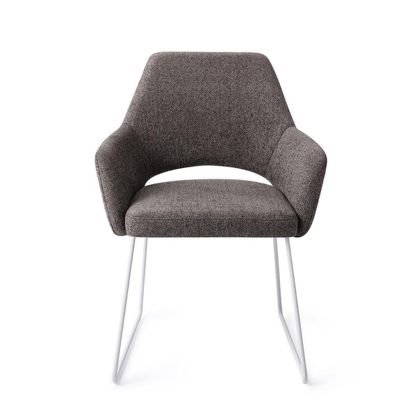 Yanai eetkamerstoel - Amazing Grey, Slide White - {{ product.type }} - Kas20