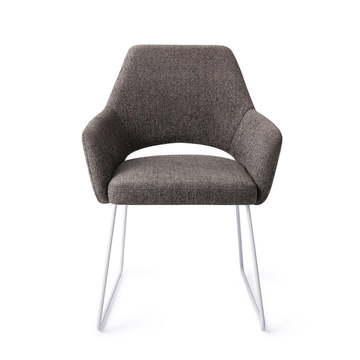 Yanai eetkamerstoel - Amazing Grey, Slide White - {{ product.type }} - Kas20