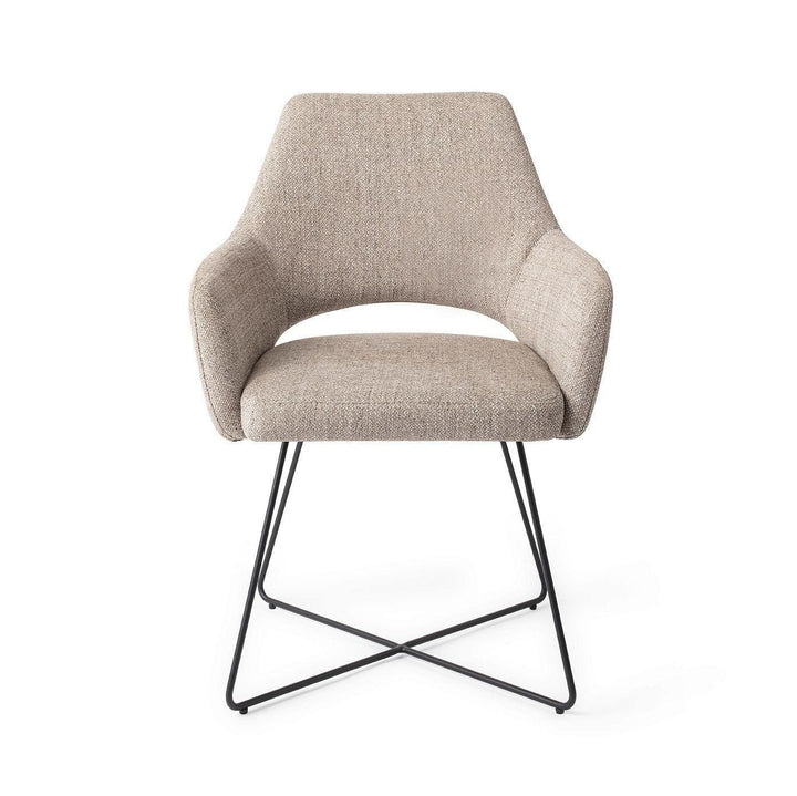 Yanai eetkamerstoel - Biscuit Beach, Cross Black - {{ product.type }} - Kas20