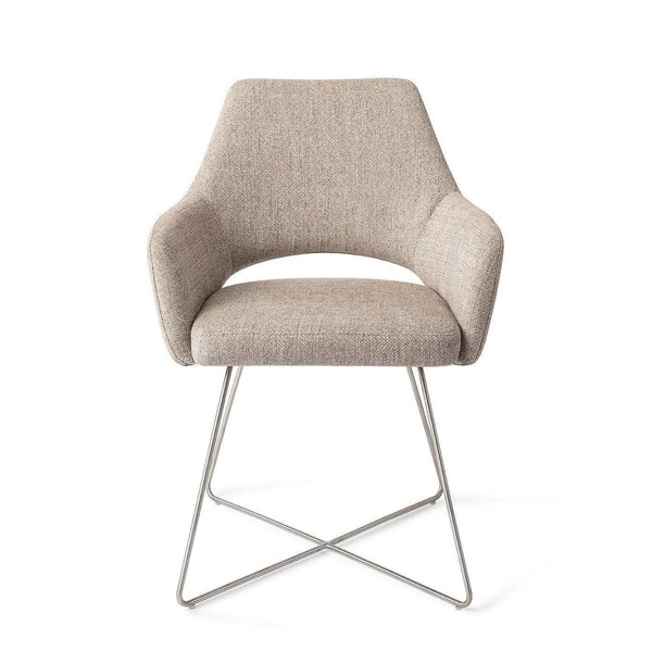 Yanai eetkamerstoel - Biscuit Beach, Cross Steel - {{ product.type }} - Kas20