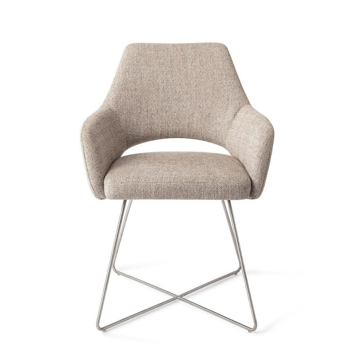 Yanai eetkamerstoel - Biscuit Beach, Cross Steel - {{ product.type }} - Kas20