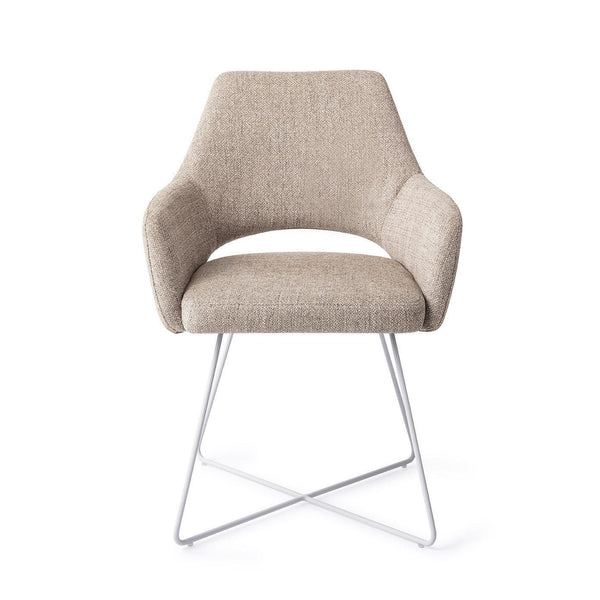 Yanai eetkamerstoel - Biscuit Beach, Cross White - {{ product.type }} - Kas20