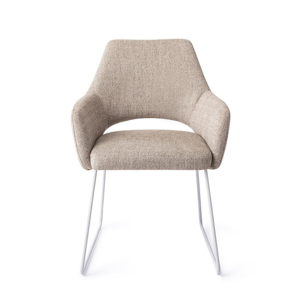 Yanai eetkamerstoel - Biscuit Beach, Slide White - {{ product.type }} - Kas20