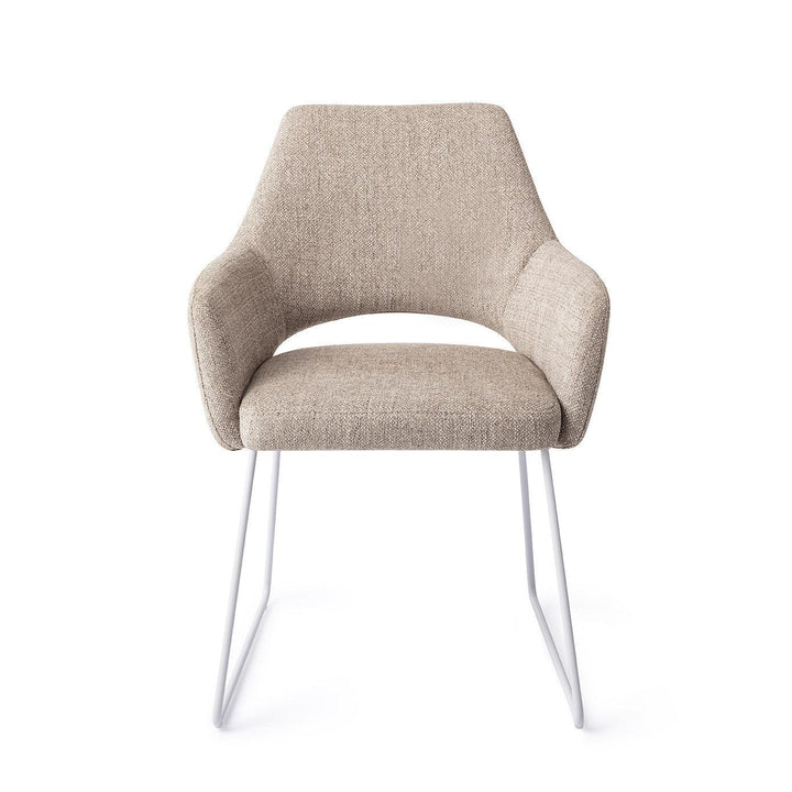 Yanai eetkamerstoel - Biscuit Beach, Slide White - {{ product.type }} - Kas20