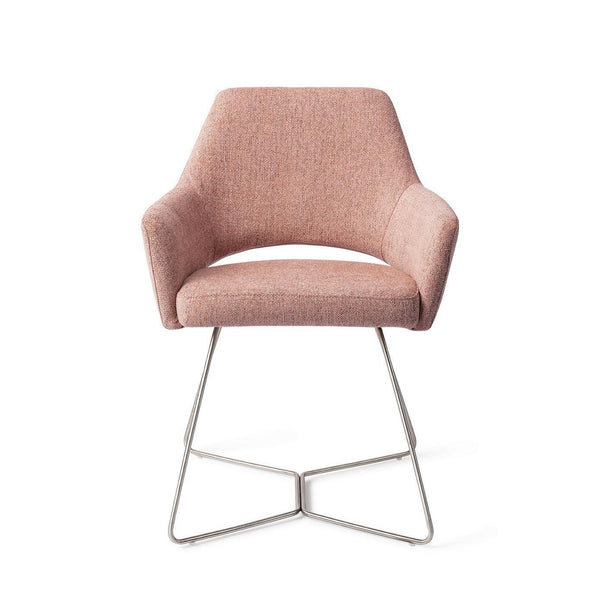 Yanai eetkamerstoel - Pink Punch, Beehive Steel - {{ product.type }} - Kas20