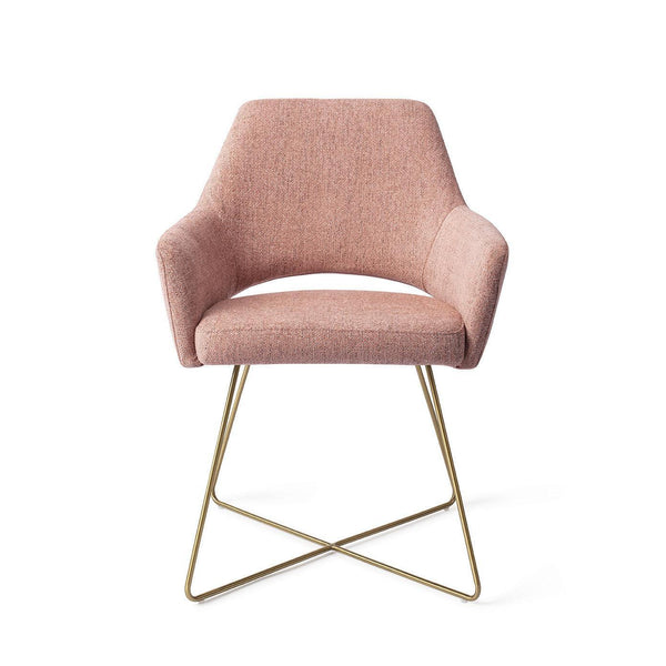 Yanai eetkamerstoel - Pink Punch, Cross Gold - {{ product.type }} - Kas20