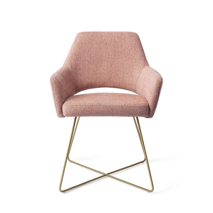 Yanai eetkamerstoel - Pink Punch, Cross Gold - {{ product.type }} - Kas20