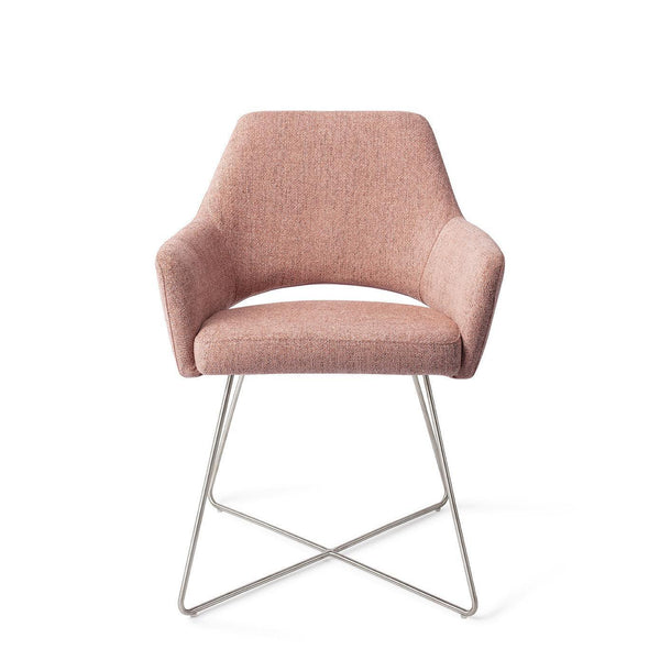 Yanai eetkamerstoel - Pink Punch, Cross Steel - {{ product.type }} - Kas20