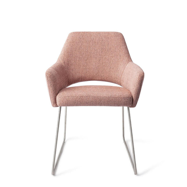 Yanai eetkamerstoel - Pink Punch, Slide Steel - {{ product.type }} - Kas20