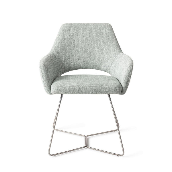 Yanai eetkamerstoel - Soft Sage, Beehive Steel - {{ product.type }} - Kas20