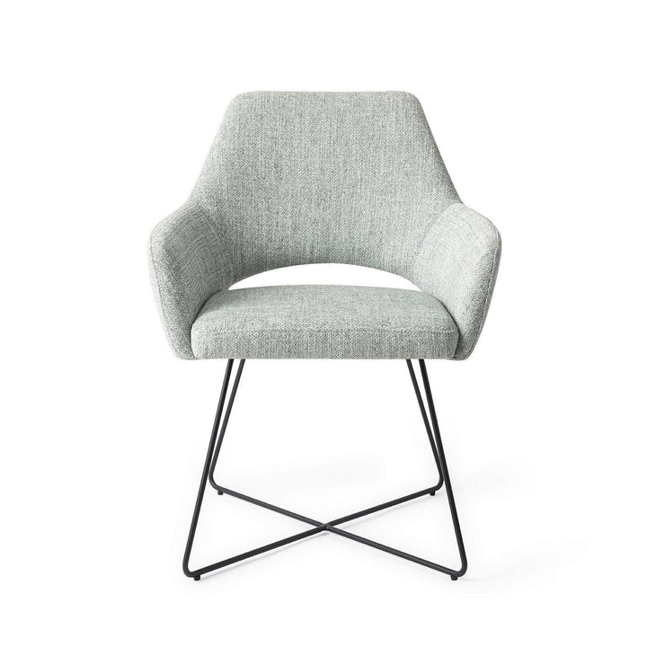 Yanai eetkamerstoel - Soft Sage, Cross Black - {{ product.type }} - Kas20