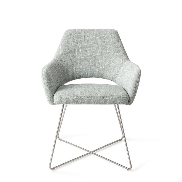 Yanai eetkamerstoel - Soft Sage, Cross Steel - {{ product.type }} - Kas20