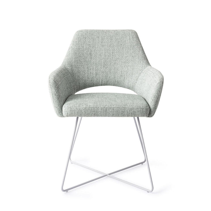 Yanai eetkamerstoel - Soft Sage, Cross White - {{ product.type }} - Kas20