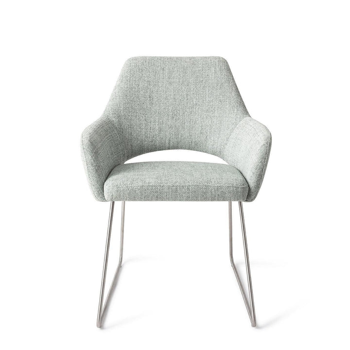 Yanai eetkamerstoel - Soft Sage, Slide Steel - {{ product.type }} - Kas20