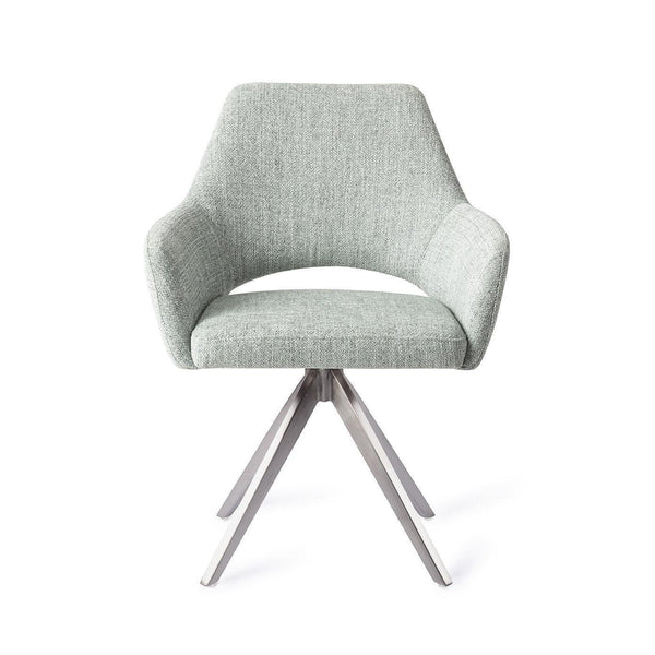 Yanai eetkamerstoel - Soft Sage, Turn Steel - {{ product.type }} - Kas20