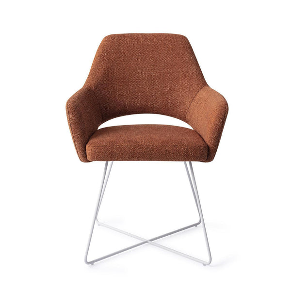 Yanai eetkamerstoel - Tuscan Terra, Cross White - {{ product.type }} - Kas20