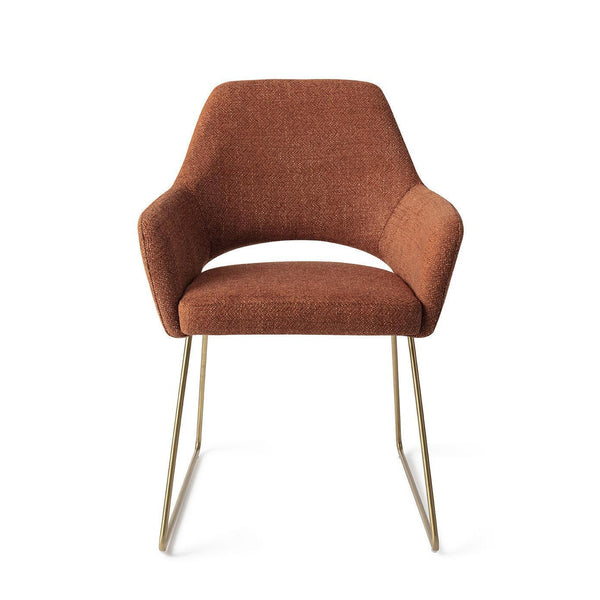 Yanai eetkamerstoel - Tuscan Terra, Slide Gold - {{ product.type }} - Kas20